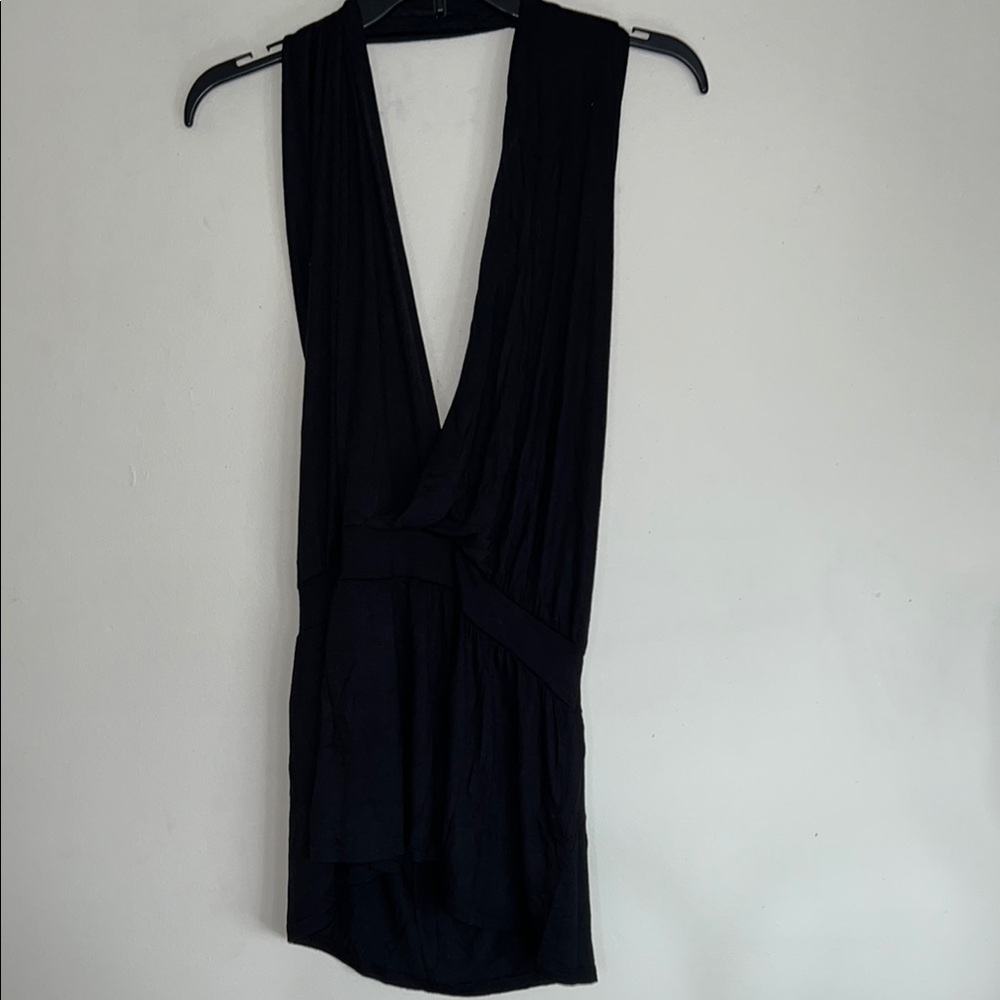 Casalee Black Halter Sleeveless Top